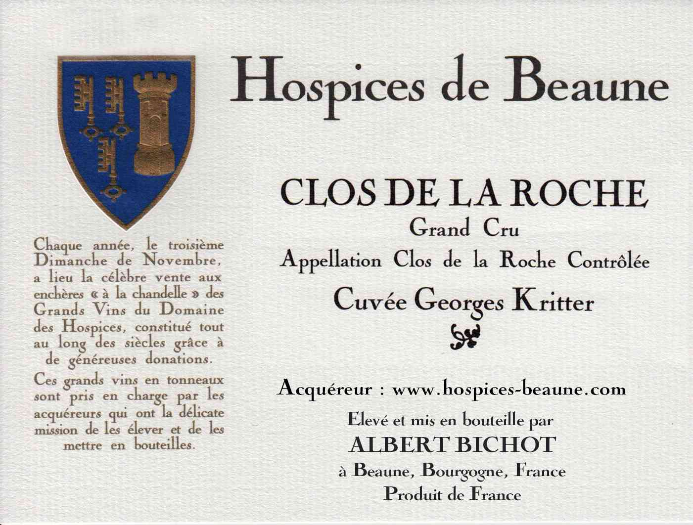 Encheres-auction-HospicesdeBeaune-AlbertBichot-ClosdelaRoche-grandcru-Cuvee-GeorgesKriter