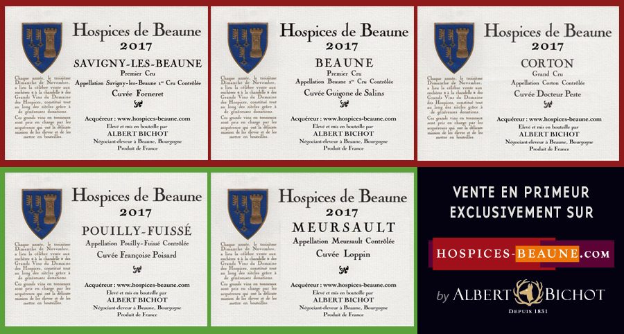 Acheter 5 vins aux enchères des Hospices de Beaune millésime 2017 avec Albert Bichot